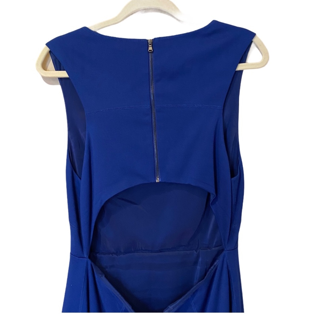 Trina Turk Delphine Cutout Back Ponte Knit Blue Fit and Flare Dress (14) - Picture 7 of 13